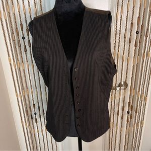 Vintage Liz Claiborne Pinstripe Waistcoat Vest Womens Size 14
